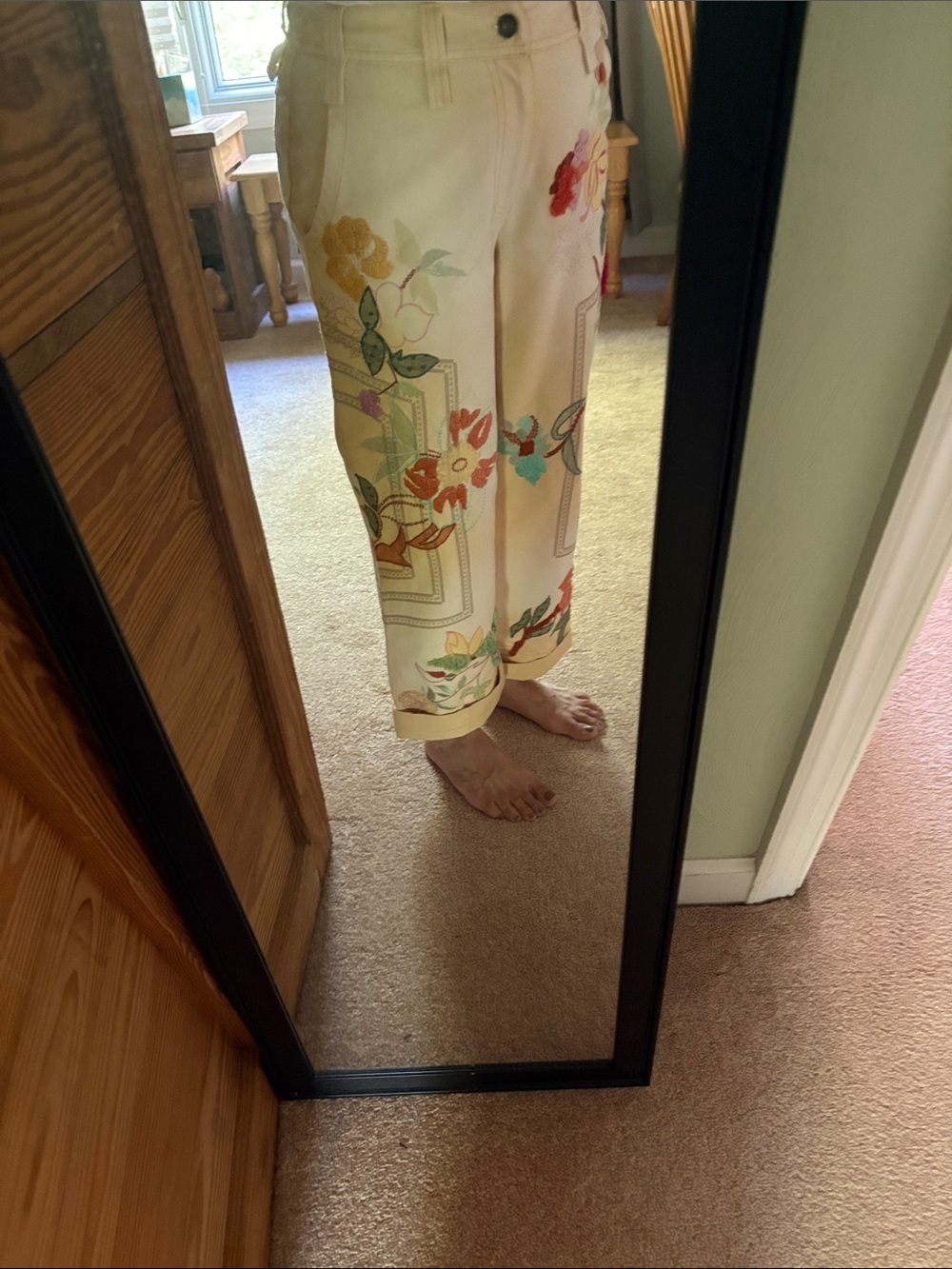 We The Free Cream Embroidered Floral Wide-Leg Pants - Picture 14 of 14